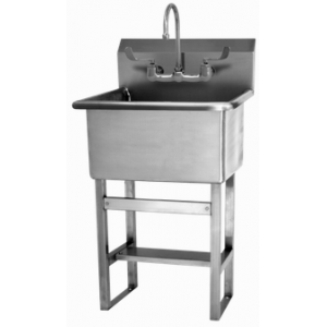 Floor Mount Utility Sink with Manual Faucet